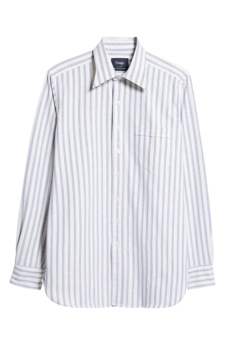 Drake's Stripe Cotton Oxford Button-Up Shirt, Alternate, color,