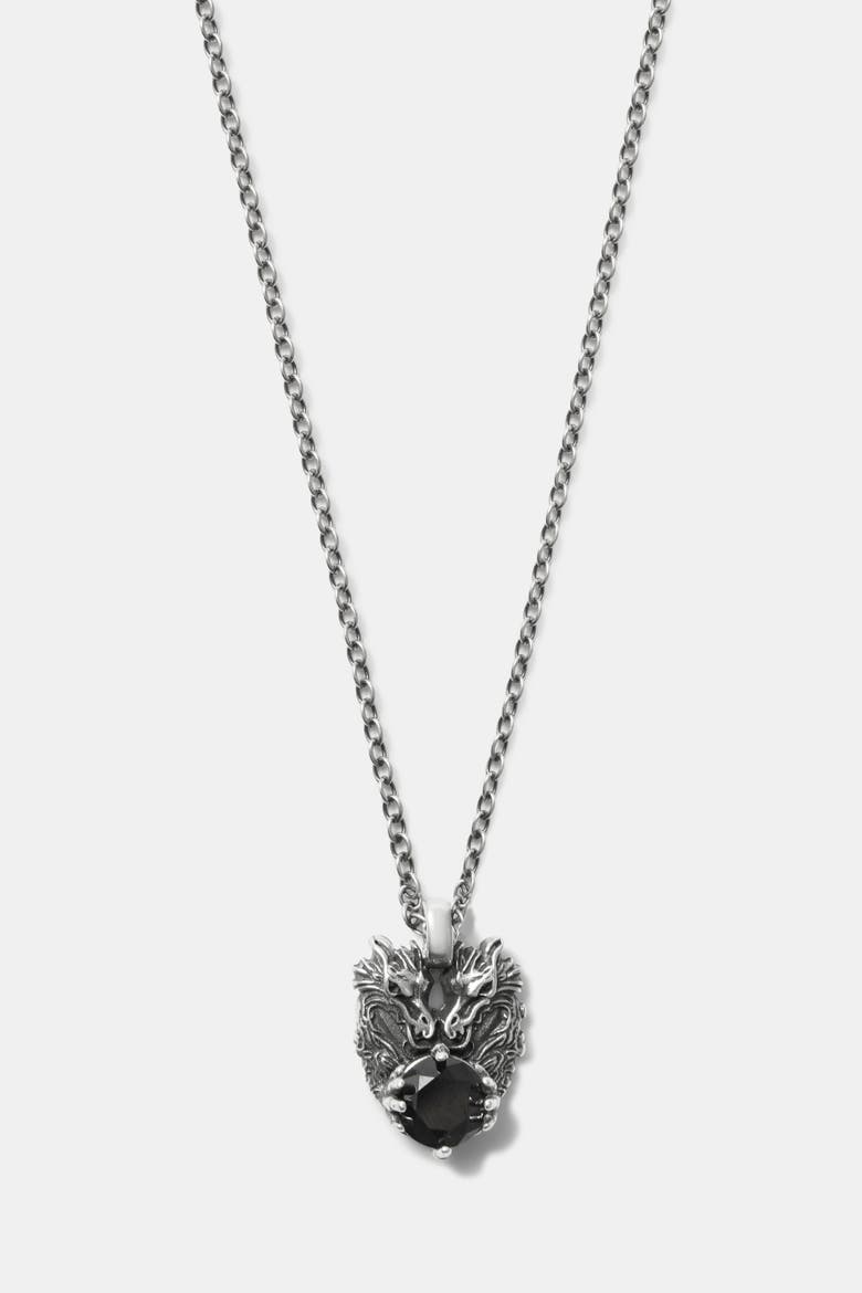 Querida Sterling Silver Dragon Necklace, Alternate, color, Silver
