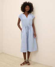 Pact Organic Cotton Coastal Double Gauze Tie Waist Midi Dress