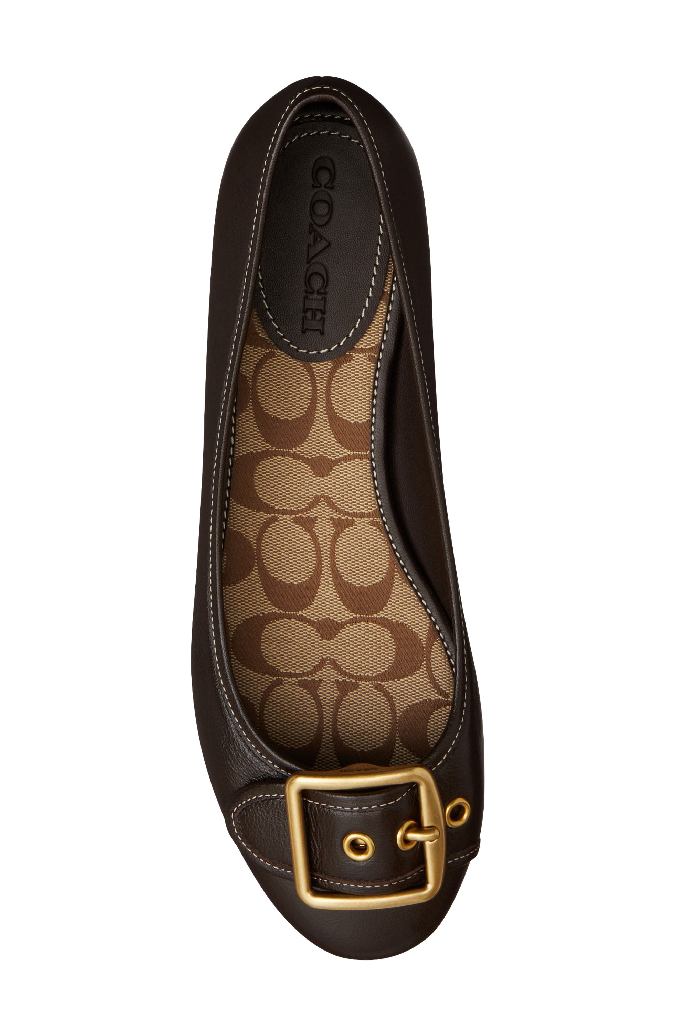 Margot Leather Ballet Flat, Alternate, color, CHOCOLATE