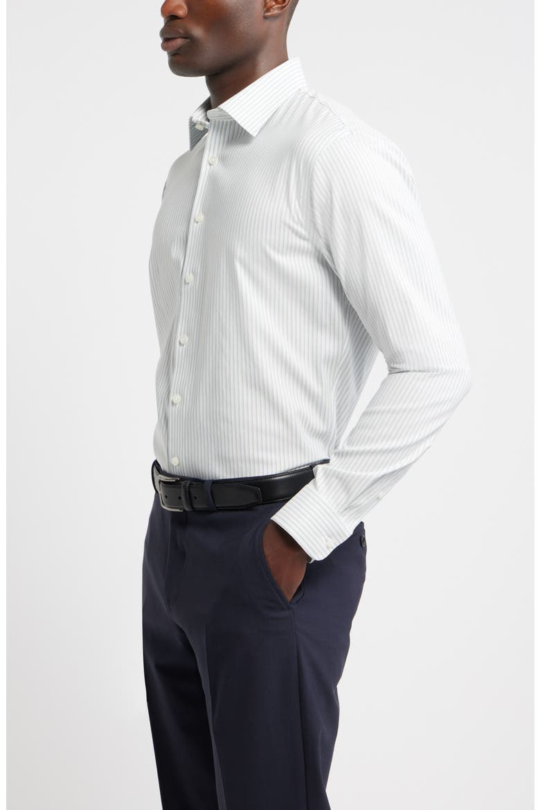 Trim Fit Shadow Stripe Premium Performance Twill Dress Shirt, Alternate, color, BLUE MARCELLO STRIPE