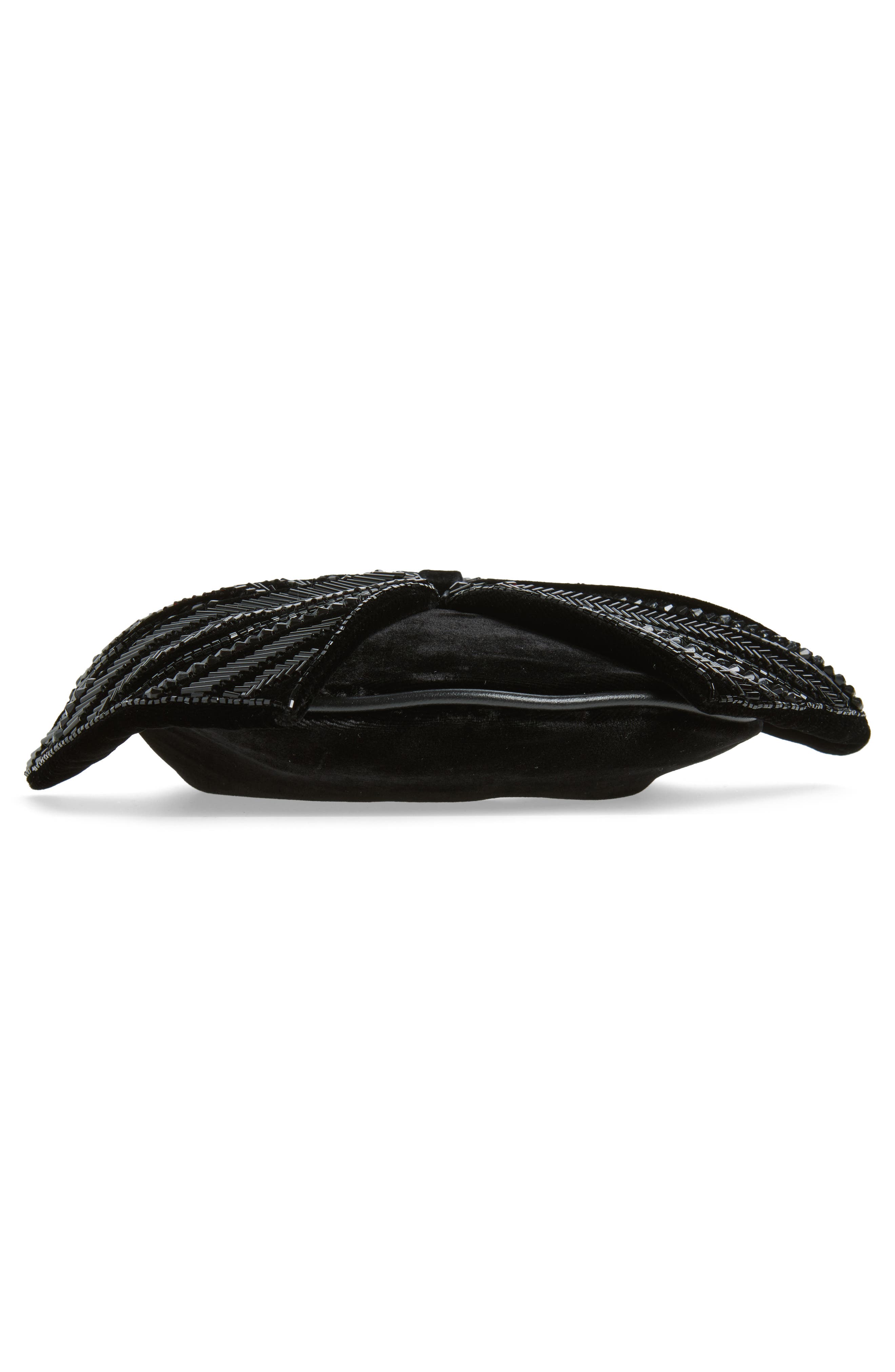 Beaded Velvet Pouch, Alternate, color, BLACK