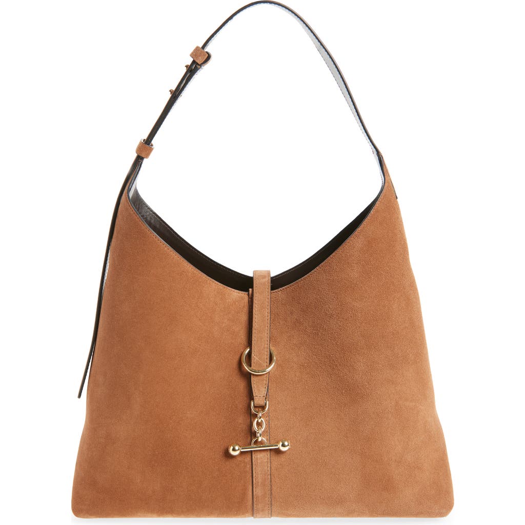 Strathberry Kite Suede Hobo Bag In Beige