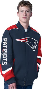 G-III SPORTS BY CARL BANKS Men's G-III Sports by Carl Banks Navy New England Patriots Prime Time Full-Zip Racing Jacket