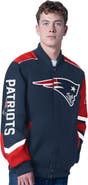 G-III SPORTS BY CARL BANKS Men's G-III Sports by Carl Banks Navy New England Patriots Prime Time Full-Zip Racing Jacket