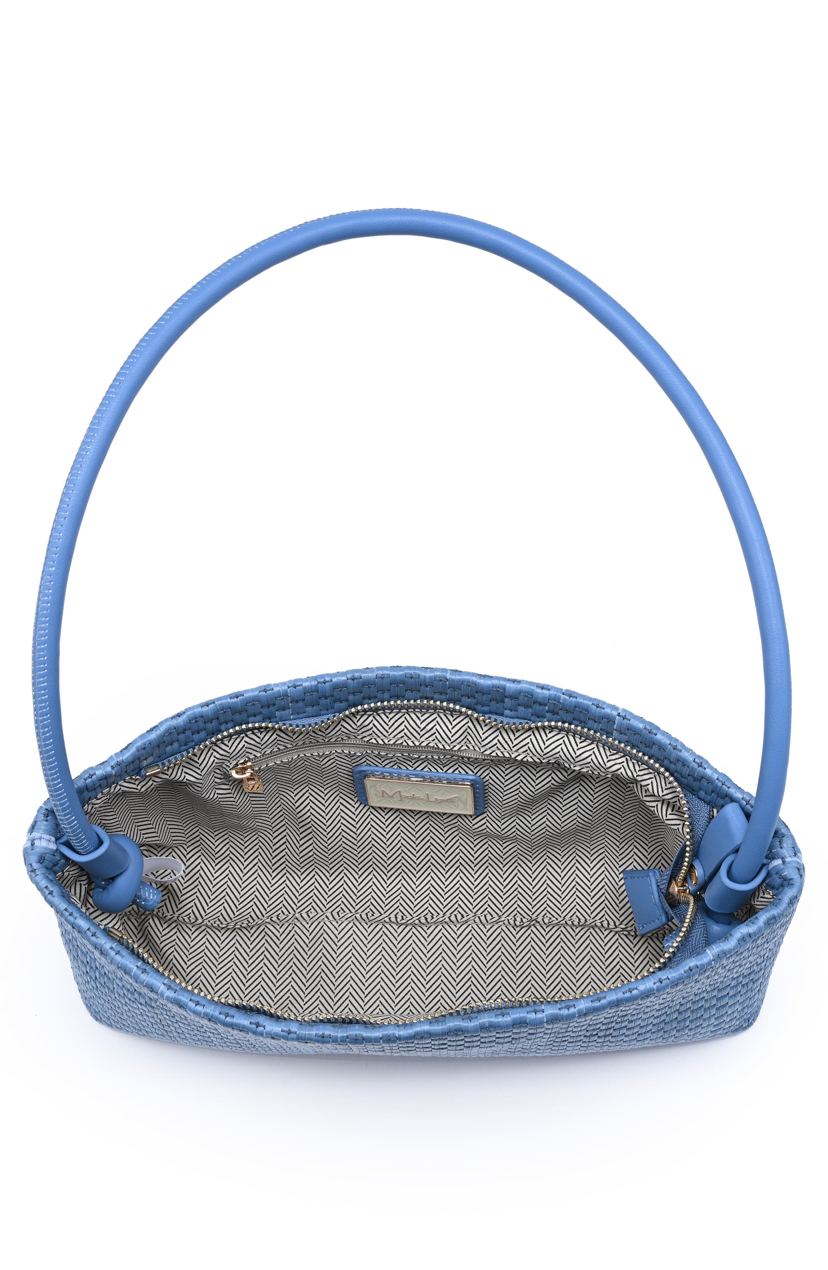 Straw Shoulder Bag, Alternate, color, DENIM