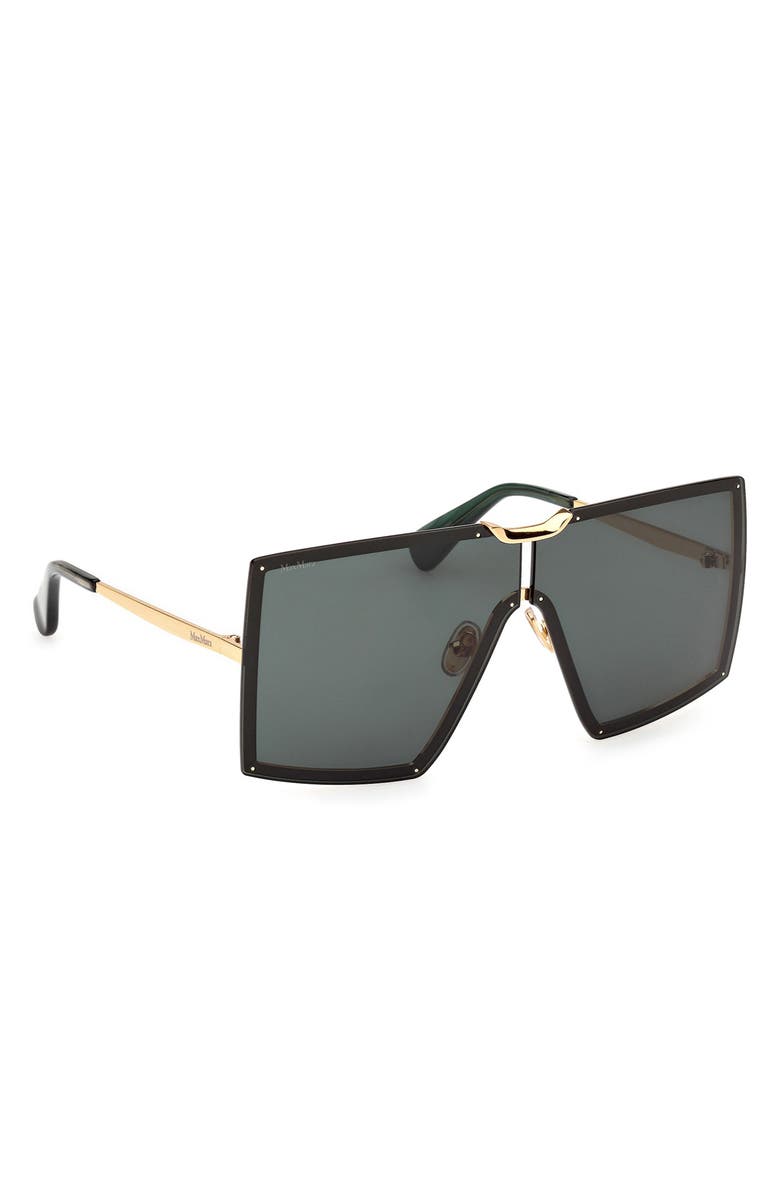 Max Mara 69mm Shield Sunglasses, Alternate, color, Gold/ Strpd Emerald / Emerald