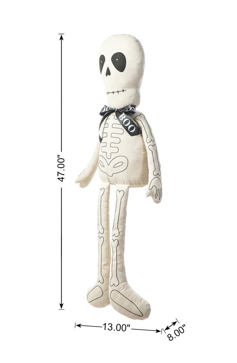 Glitzhome Fabric Halloween Skeleton Sitter Porch Decor, Alternate, color, White