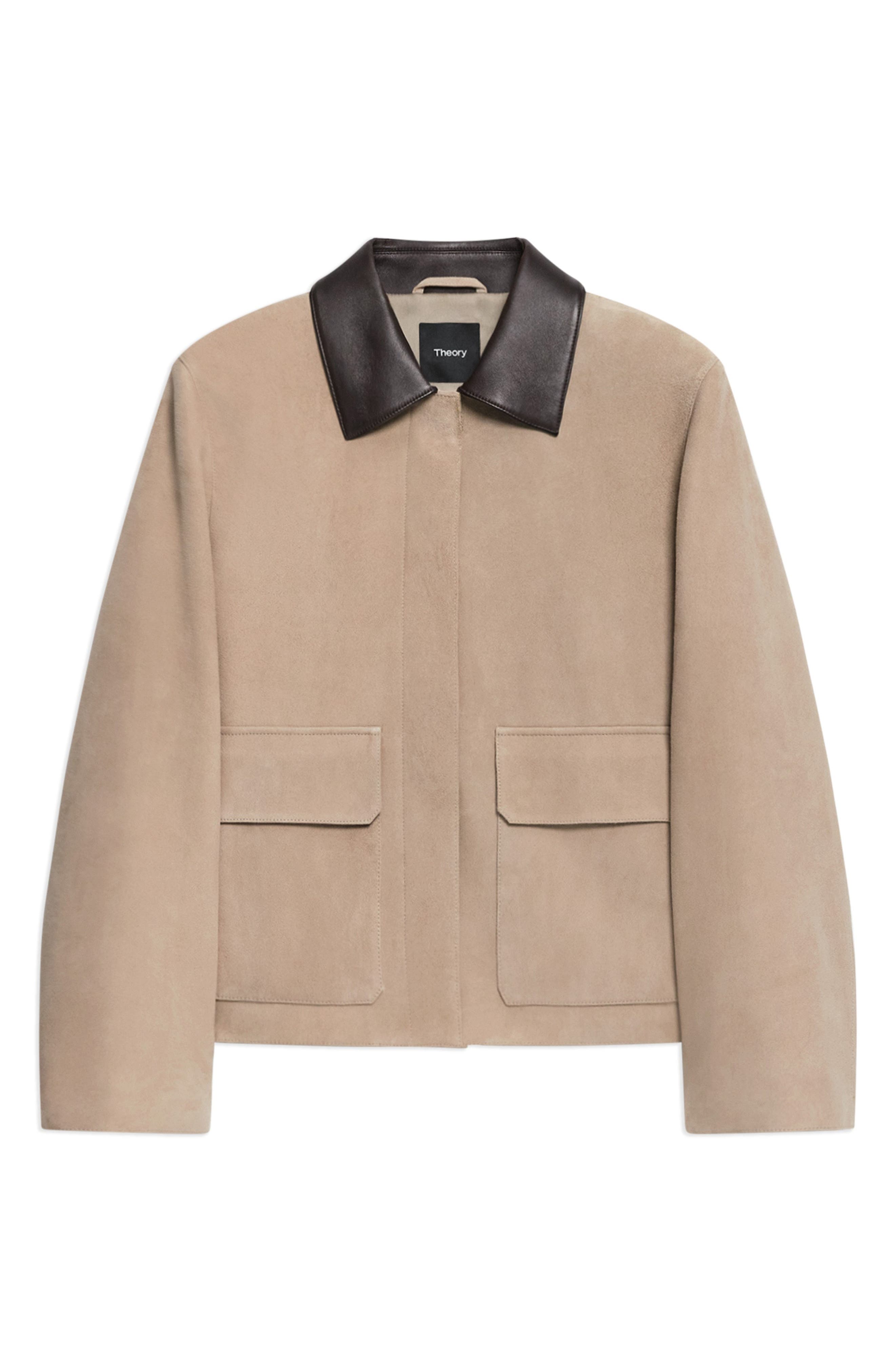 Boxy Suede & Leather Jacket (Women) | Nordstrom