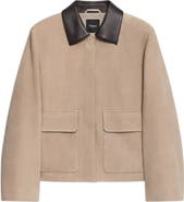 Theory Boxy Suede & Leather Jacket