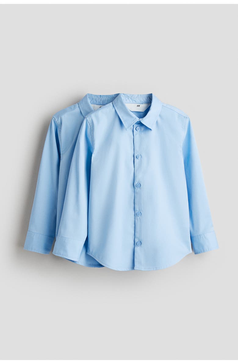 H&M 2-pack Easy-iron School Shirts, Main, color, Blue