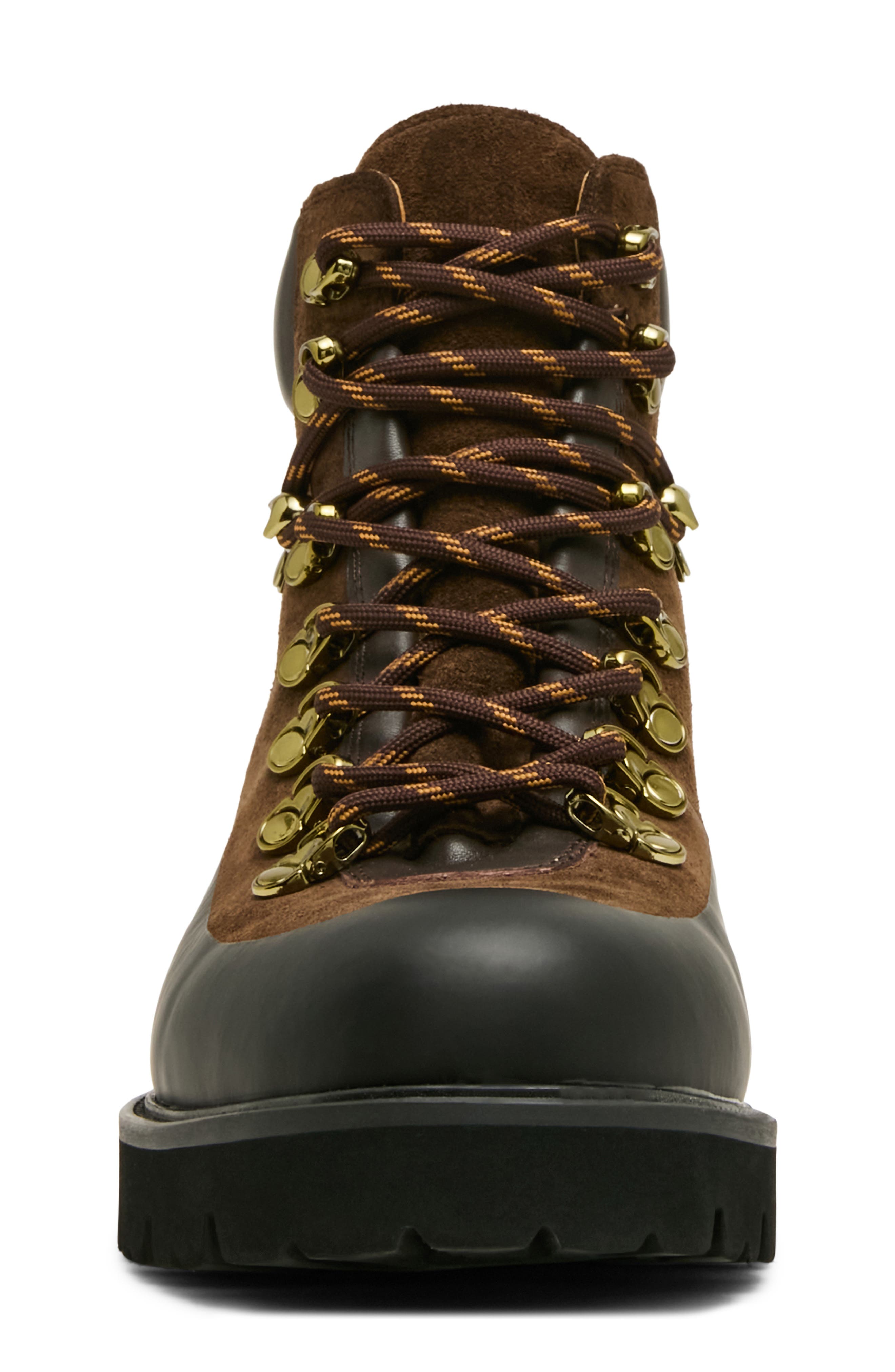 Garno Leather & Suede Lace Up Boot, Alternate, color, BRWON SUEDE