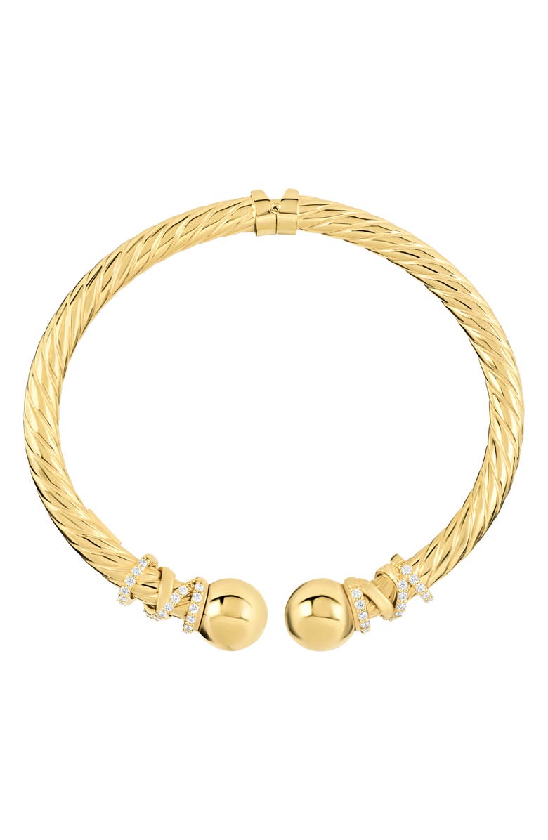 ATHRA LUXE Dolce Sole Twisted Pavé Rope Bangle, Main, color, Gold