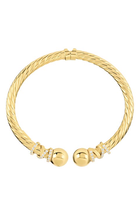 Dolce Sole Twisted Pavé Rope Bangle
