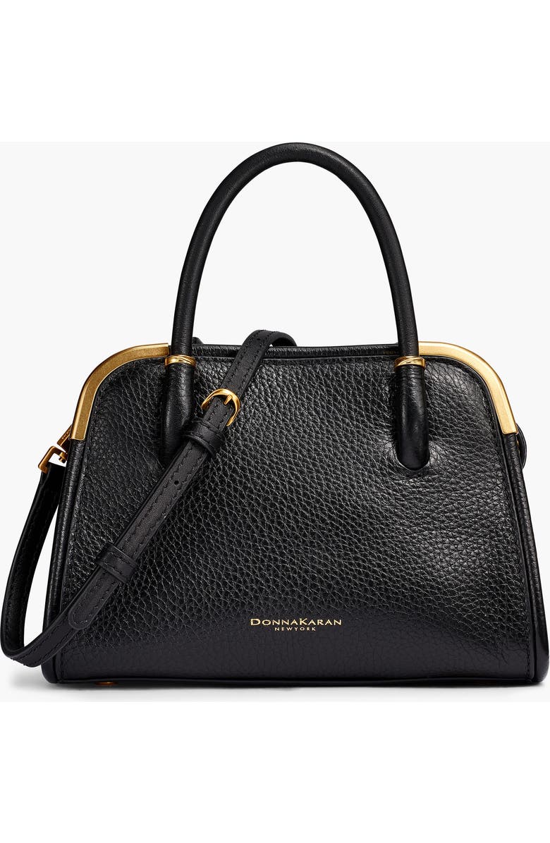 Donna Karan New York Satin Mini Satchel, Main, color, Blk/Gold