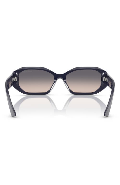 Jimmy Choo Eyewear Oval Frame Sunglasses In Blue Silver