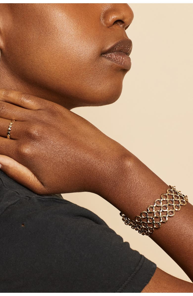 Oradina 14K Yellow Gold Disco Bracelet, Alternate, color, Yellow Gold