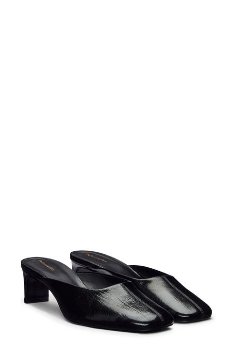 Inez Leather Heeled Mule