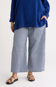 Eileen Fisher Stretch Organic Cotton Ankle Wide Leg Pants