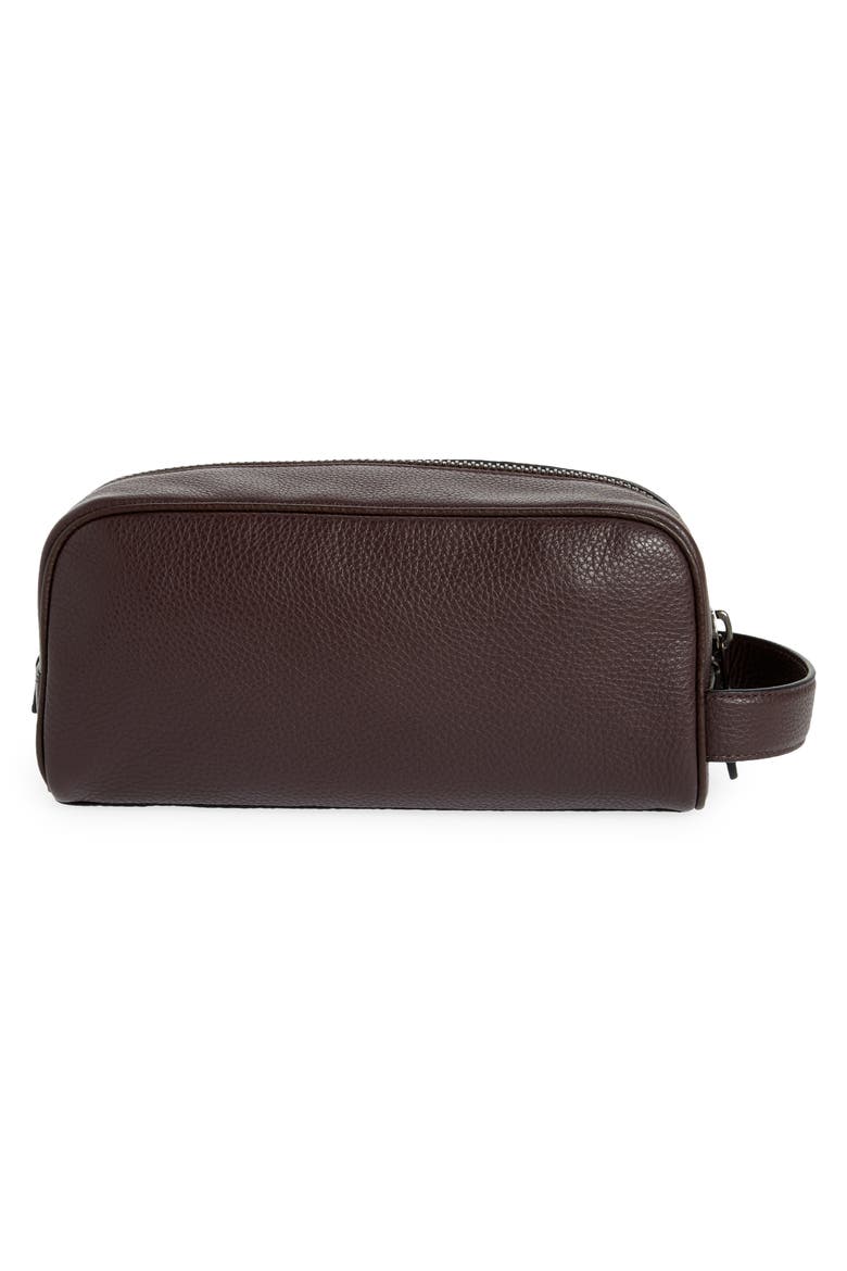Pebbled Leather Dopp Kit, Alternate, color, OXBLOOD