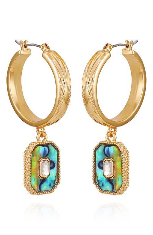 Guess Abalone Drop Earrings In Gold