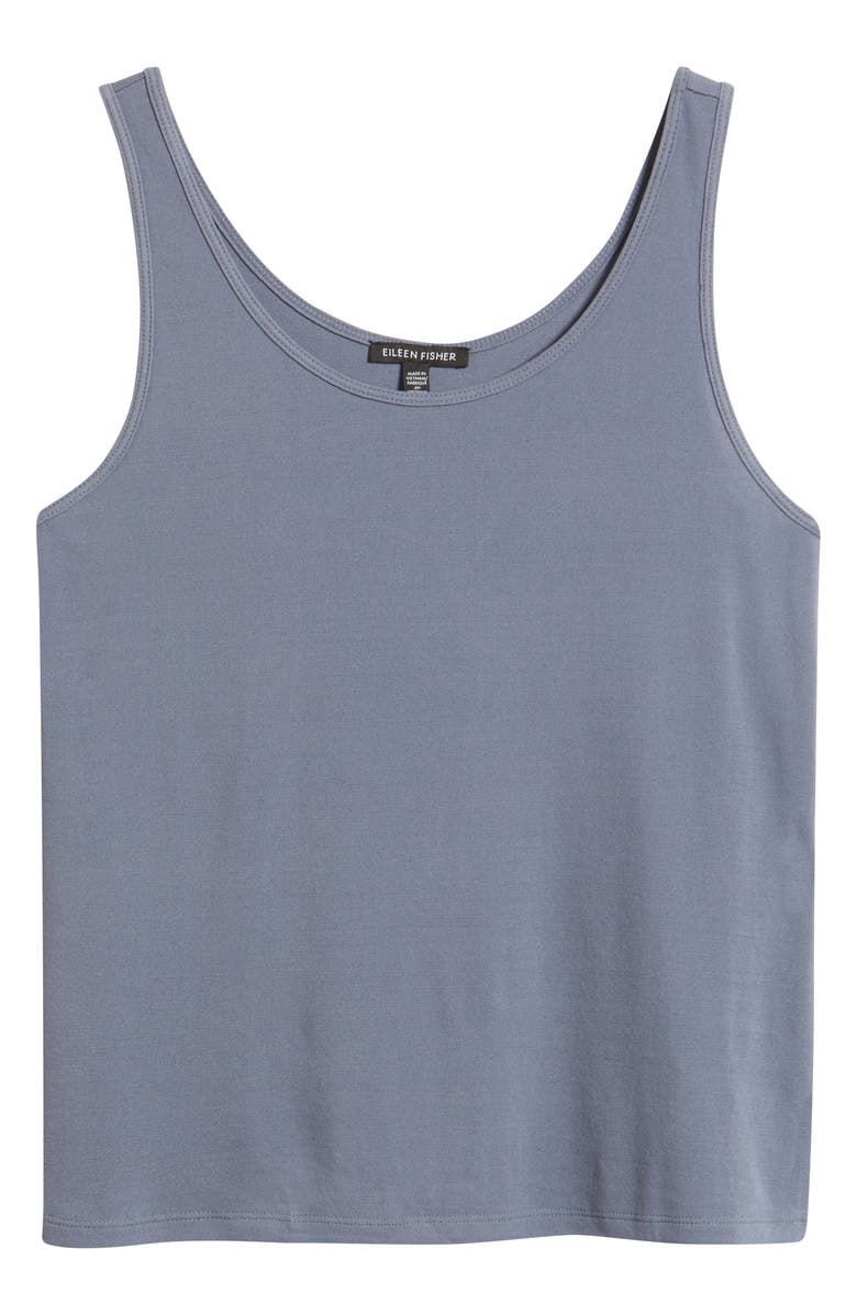 Eileen Fisher Slim Fit Scoop Neck Silk Tank, Alternate, color, Flint