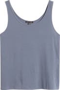 Eileen Fisher Slim Fit Scoop Neck Silk Tank