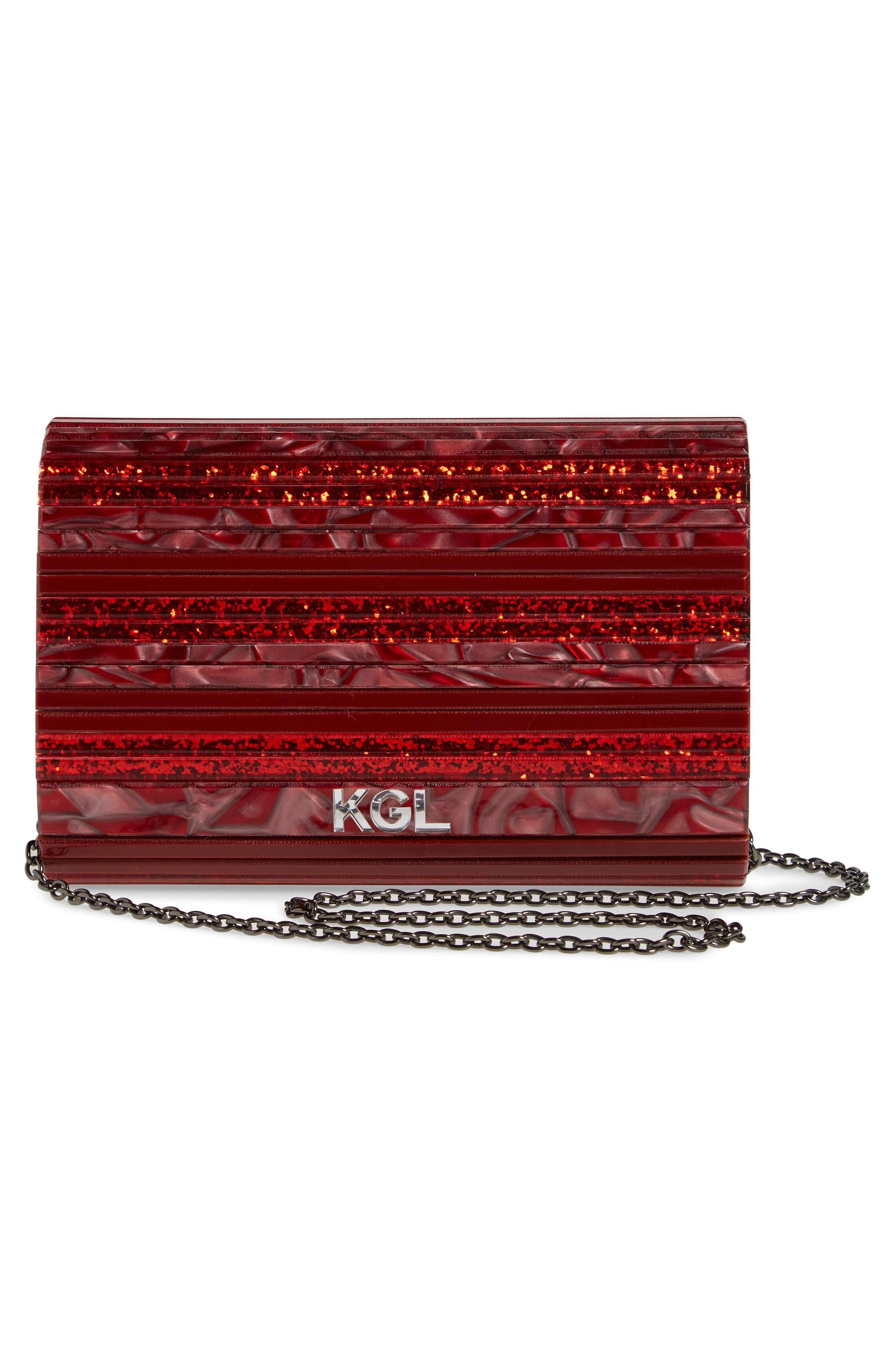 Stripe Envelope Clutch, Alternate, color, RED
