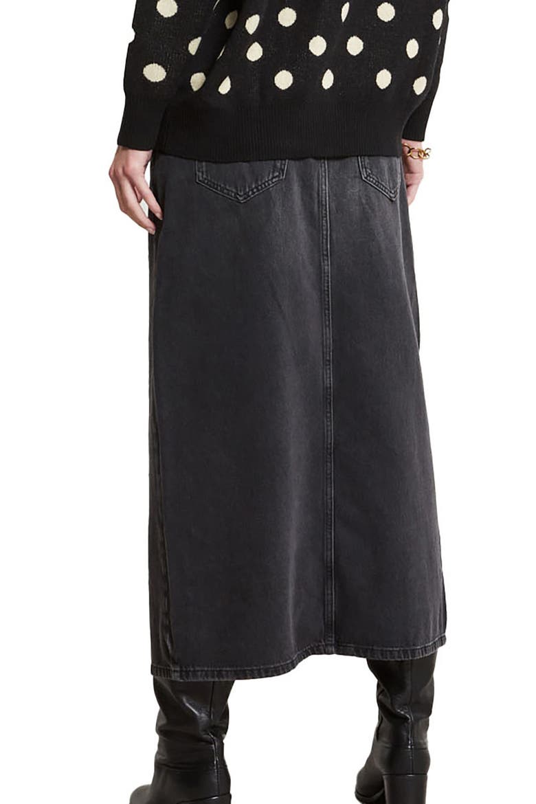 Long Denim Skirt, Alternate, color, Black