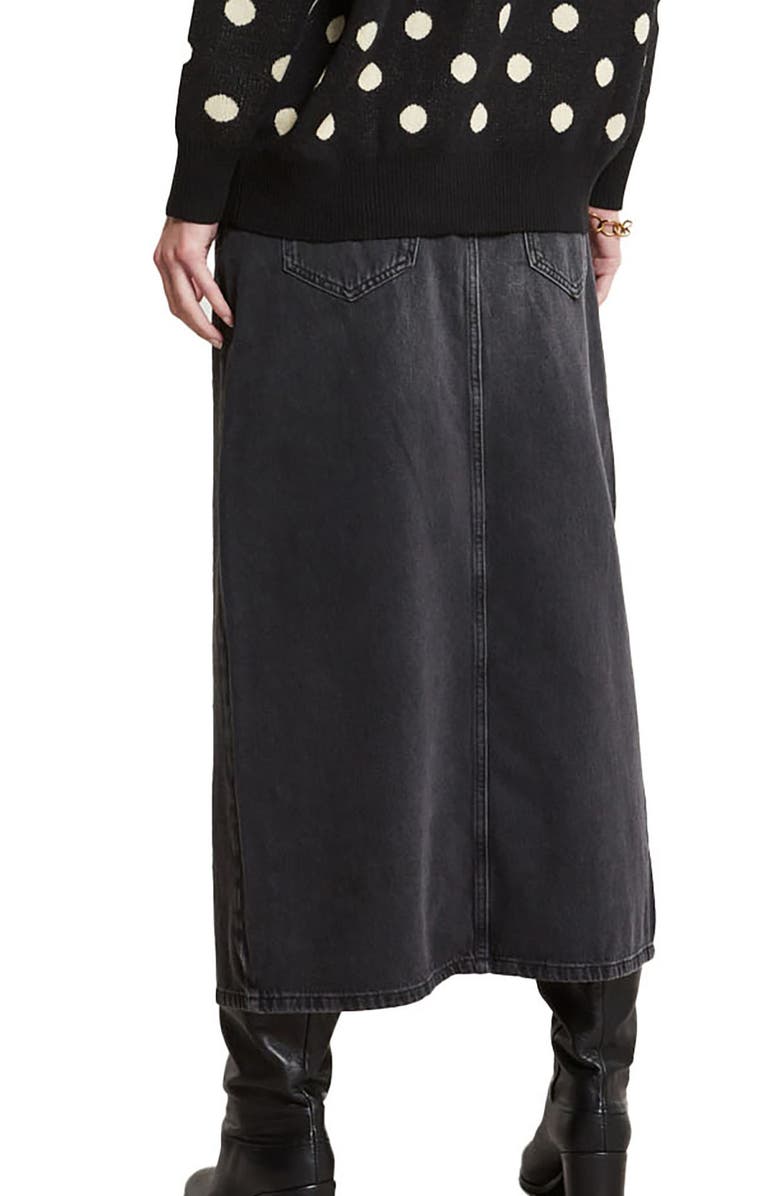ottod'Ame Long Denim Skirt, Alternate, color, Black