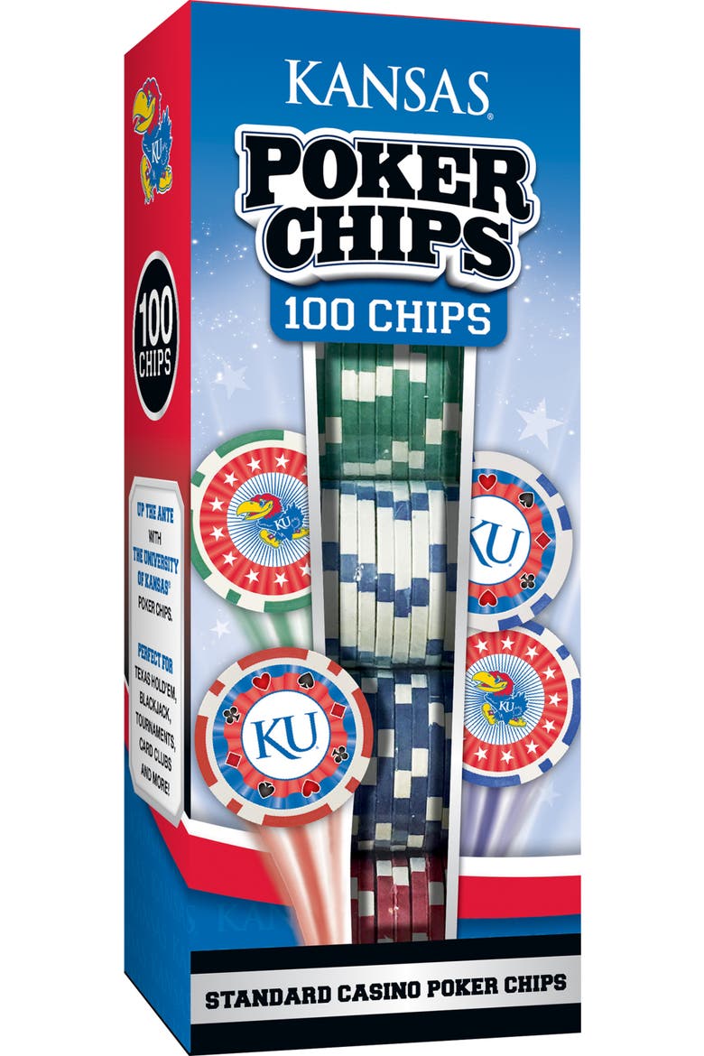 Kansas Jayhawks 100 Piece Poker Chips, Main, color, Multicolor
