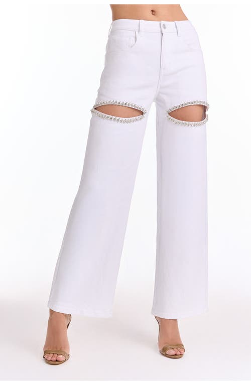 The Noli Shop Ivanka Crystal Jean In White