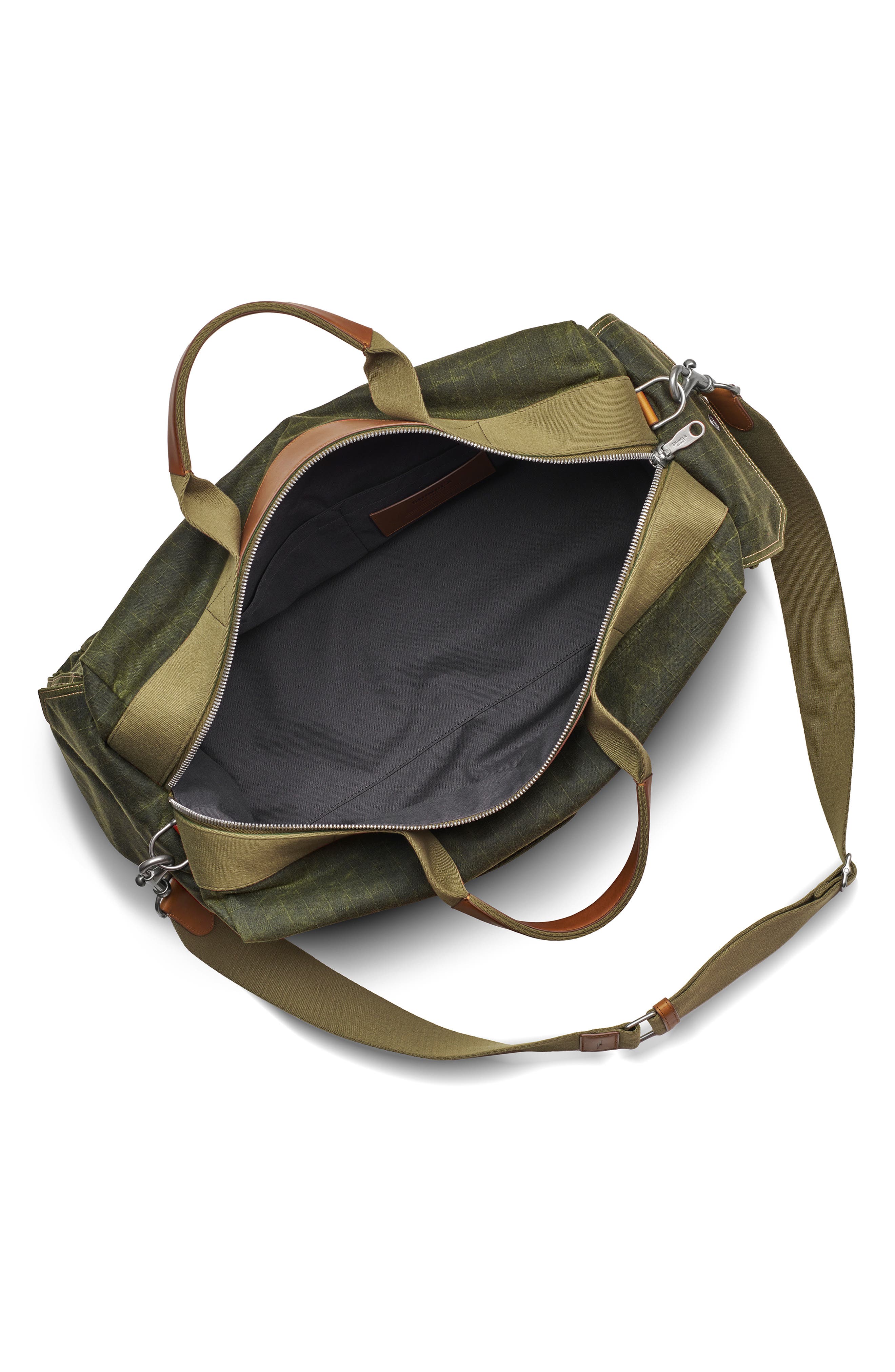 Shinola Small Runabout Waxed Canvas Duffle Bag, Alternate, color, 
