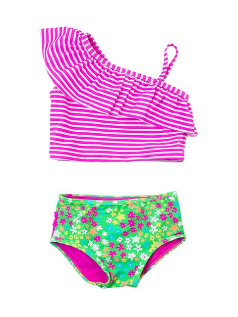 Baby Girls One Shoulder Ruffle Tankini