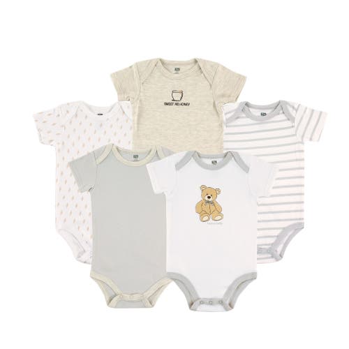 Hudson Baby Five-piece Set Of Cotton Infant All-in-one Bodysuits In Gray