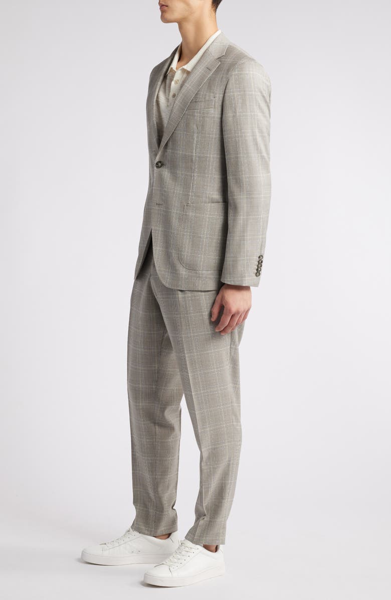 BOSS Heston Glen Plaid Wool Suit, Alternate, color, Open Grey Green