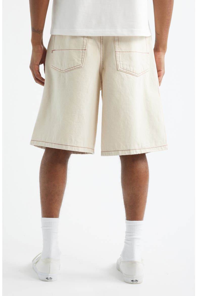 Check-5 Baggy Denim Shorts, Alternate, color, NATURAL SEED