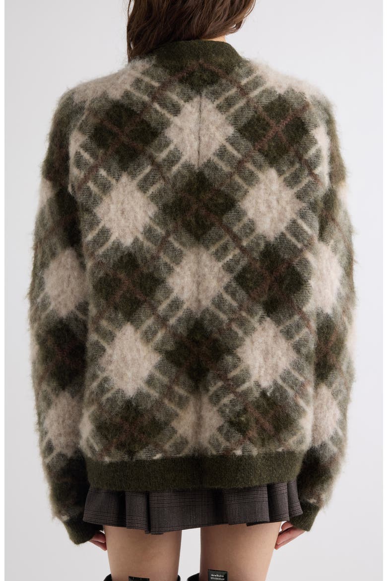Katch Mohair Blend Cardigan, Alternate, color, OLIVE GREEN/ MULTI