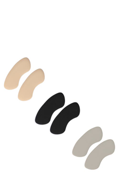 Foot Petals 3-Pack Back-of-Heel Cushions in Multi Black/Khaki/Grey  product
