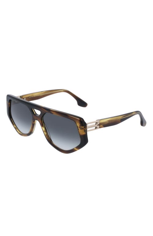 Victoria Beckham 58mm Modified Rectangle Sunglasses In Green