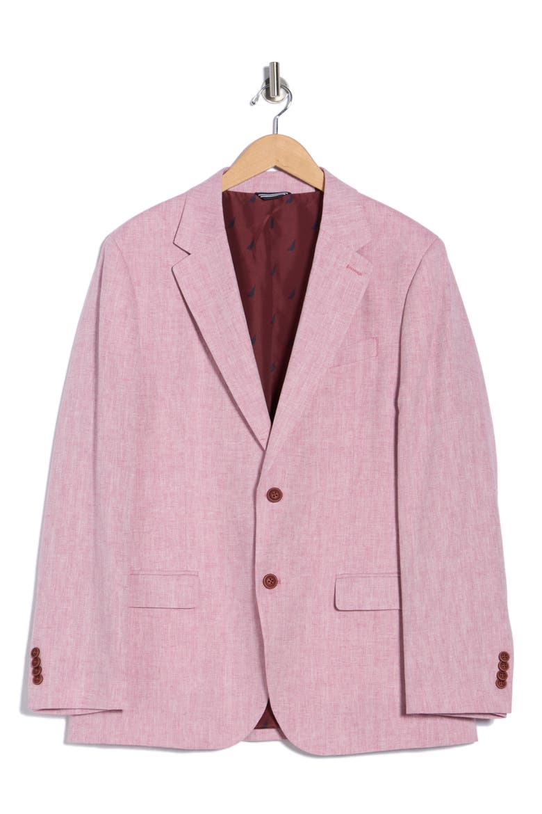Brielle Herringbone Cotton & Linen Blend Sport Coat, Alternate, color, PINK