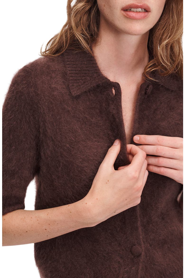 Jada Brushed Cashmere Cardigan, Alternate, color, DARK BROWN