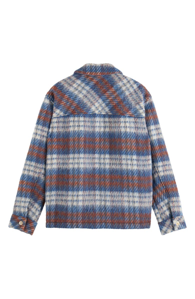 Scotch & Soda Plaid Brushed Flannel Button-Up Overshirt, Alternate, color, 