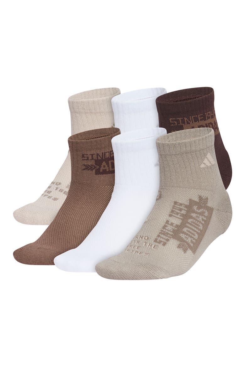 Kids' Assorted 6-Pack Quarter Length Socks, Alternate, color, WONDER BEIGE/ WHITE/ EARTH