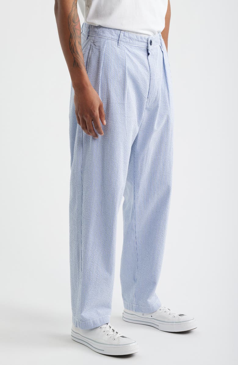 Service Works Part Timer Organic Cotton Seersucker Pants, Alternate, color, Navy Stripe