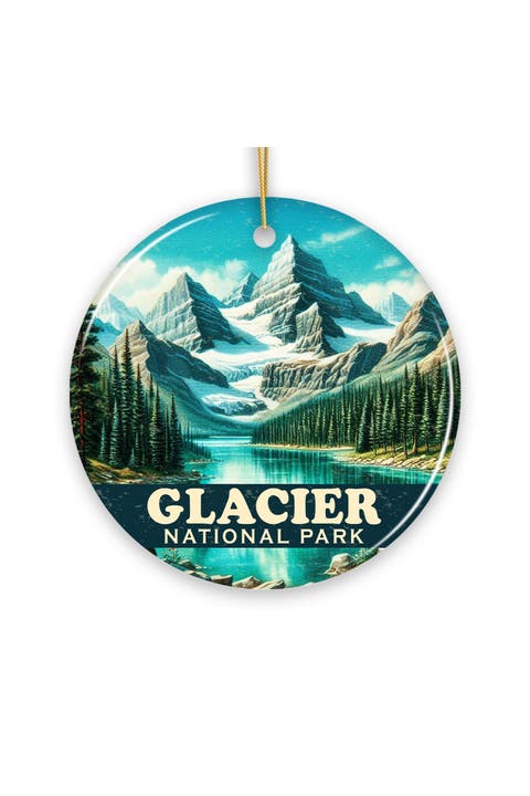 Glacier National Park Mountain Lake Ceramic Ornament