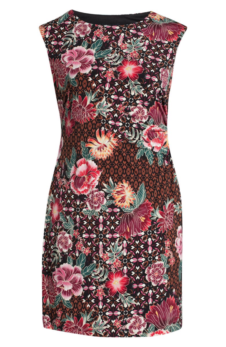 Connected Apparel Floral Sleeveless Side Panel Dress, Alternate, color, 