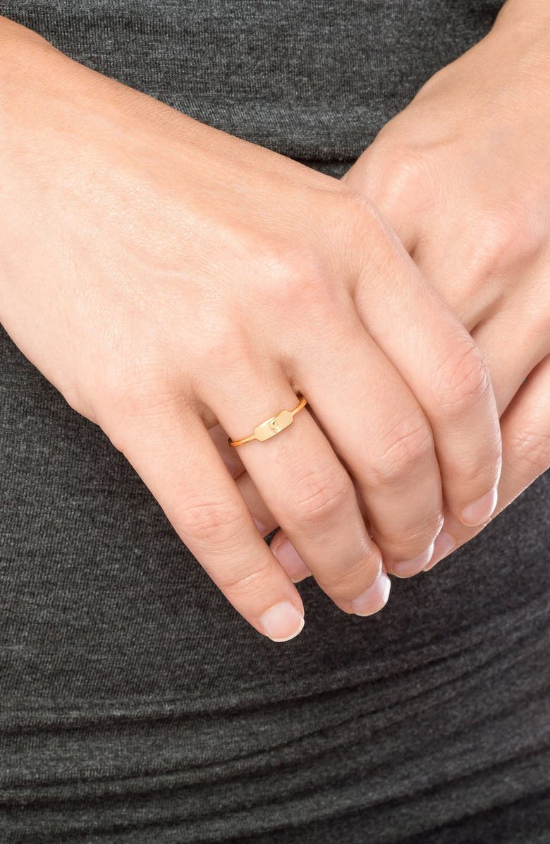 gorjana 'Letterpress' Initial Ring, Alternate, color,