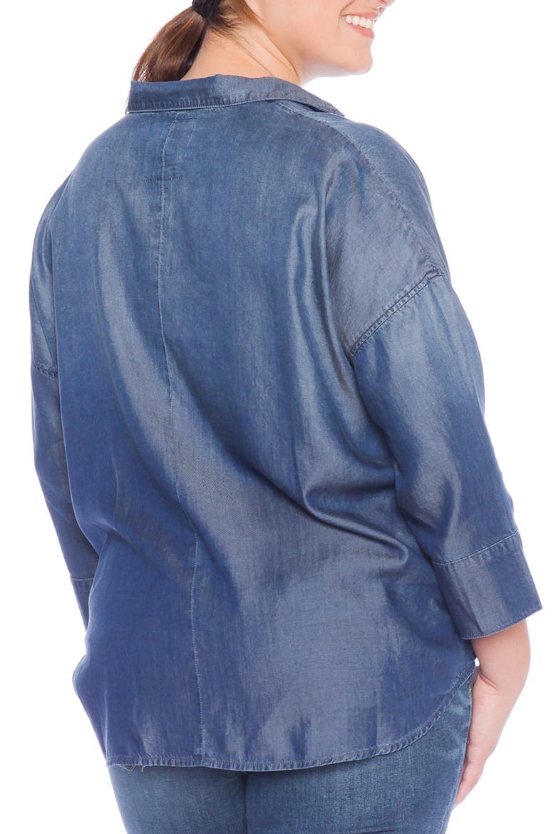 Jeans Lace-Up Top, Alternate, color, MIDNIGHT