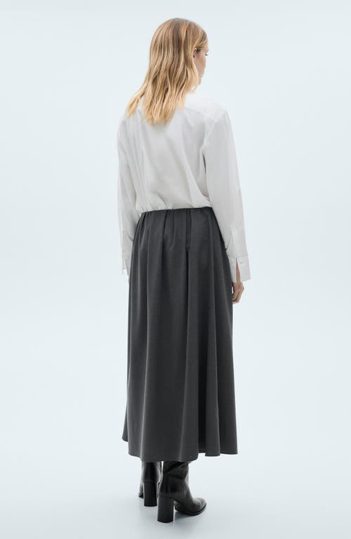 Mango Pleated A-line Skirt In Grey